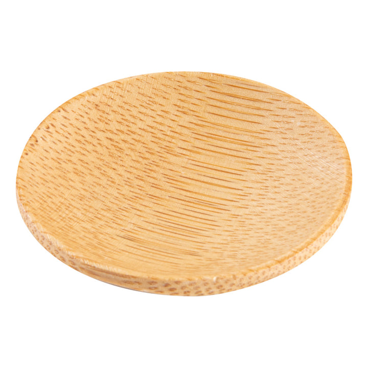 Round Natural Bamboo Mini Plate — 2.5” (100 Count)