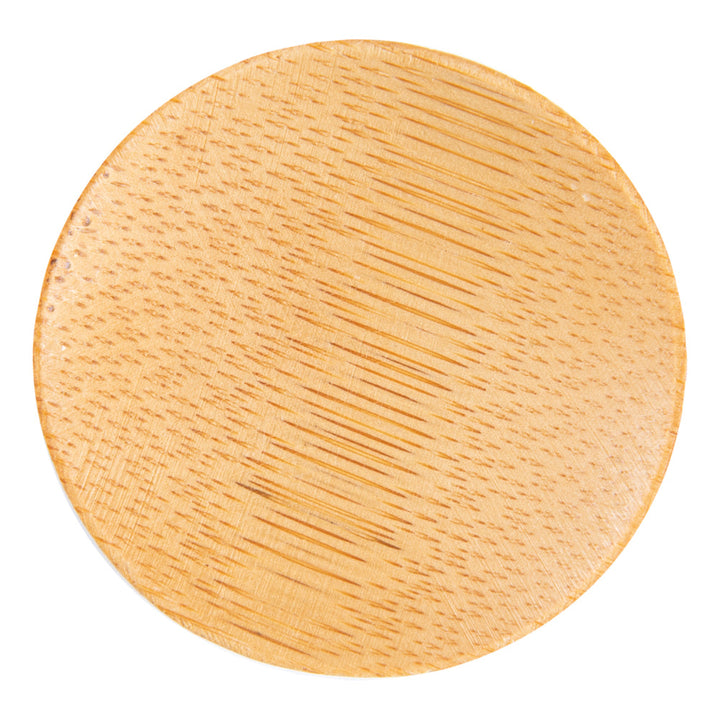 Round Natural Bamboo Mini Plate — 2.5” (100 Count)