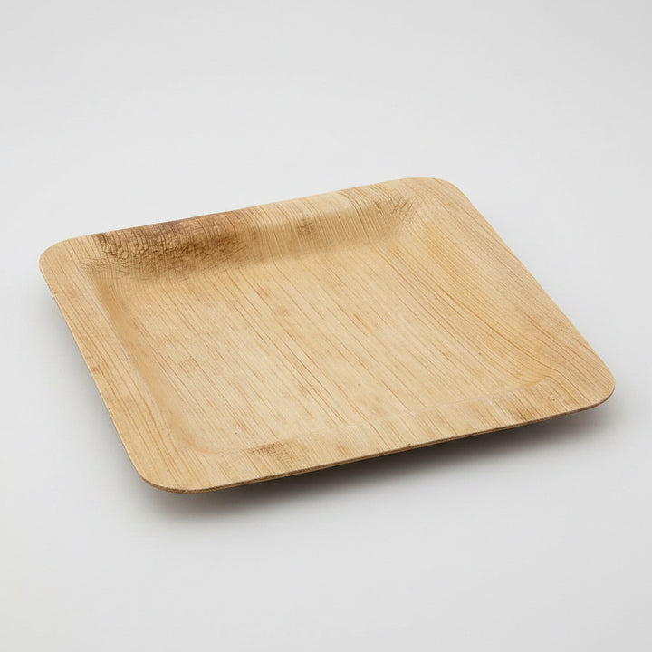 Square Natural Bamboo Plate — 6” (100 Count)
