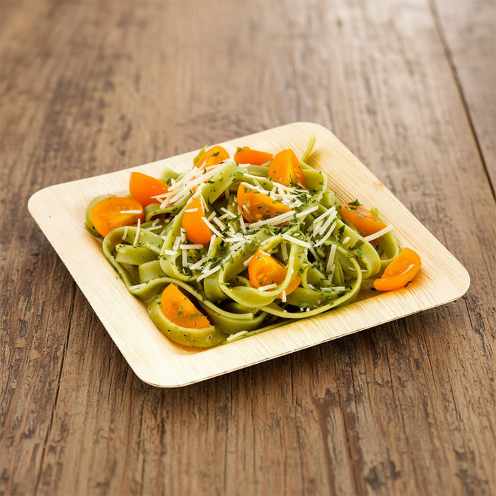 Square Natural Bamboo Plate — 6” (100 Count)