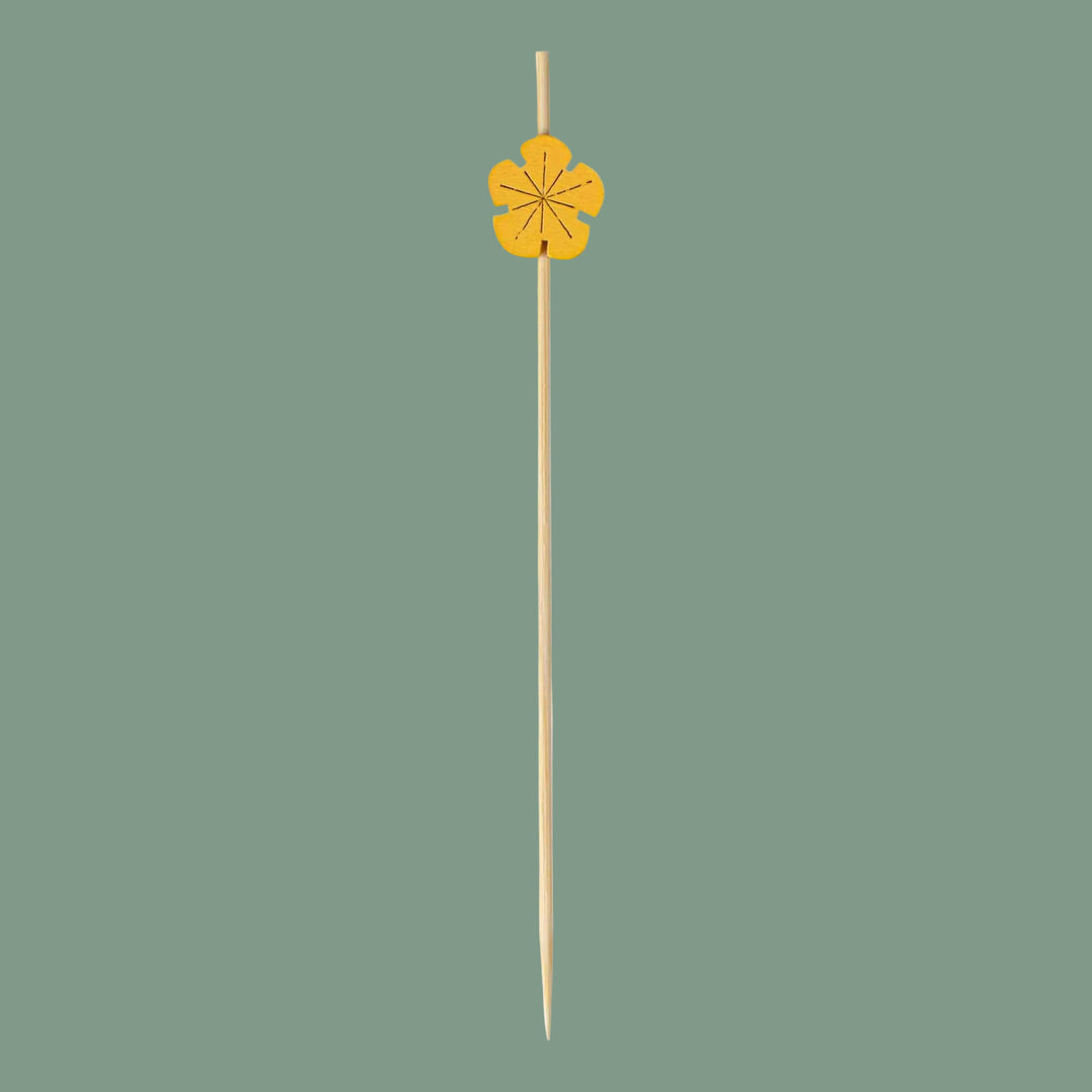 Pixy Yellow Bamboo Flower Pick — 4 3/4” (100 Count)