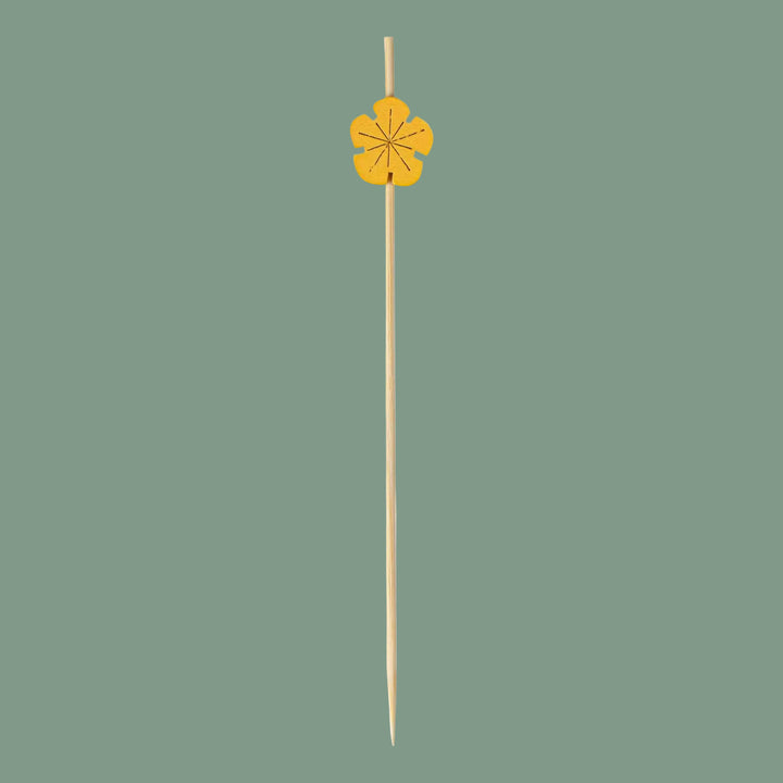 Pixy Yellow Bamboo Flower Pick — 4 3/4” (100 Count)