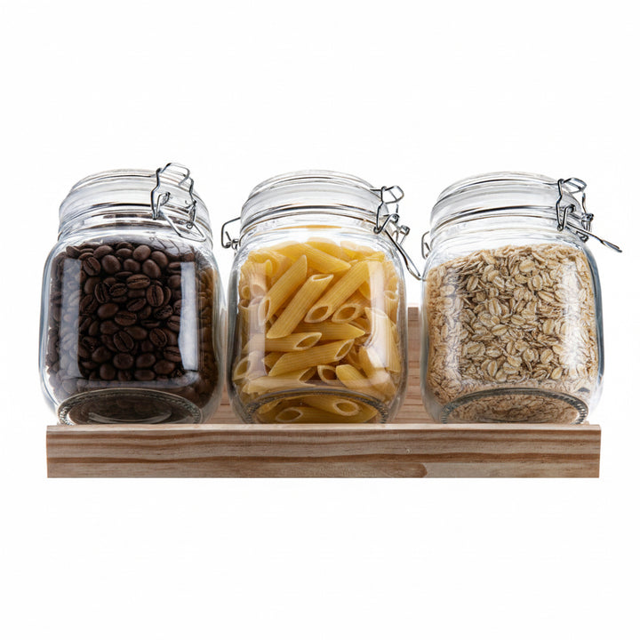 Vetri Glass 3-Piece Storage Jar Set