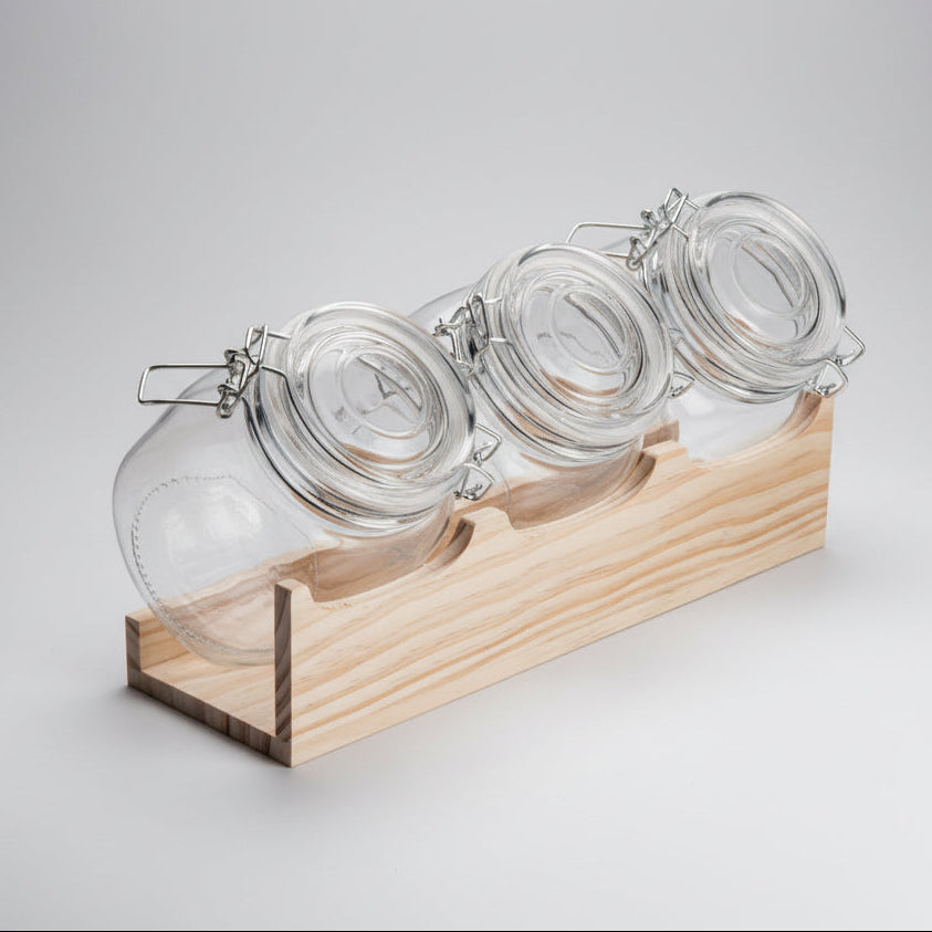 Vetri Glass 3-Piece Storage Jar Set