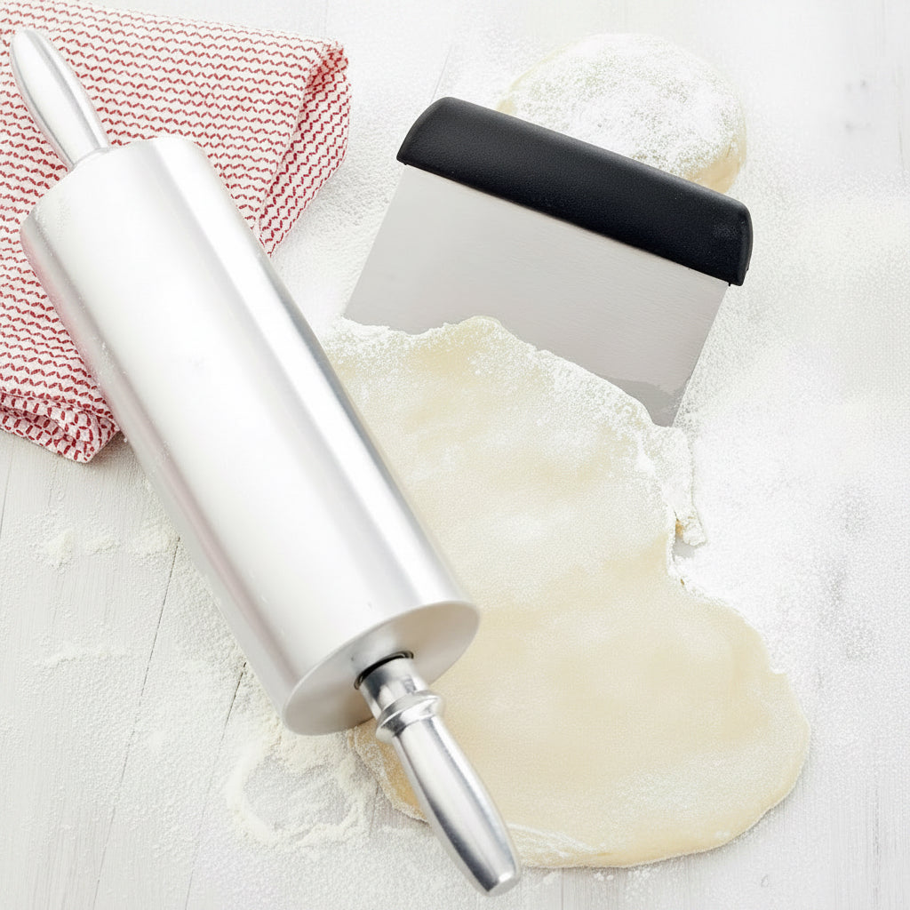 Stainless Steel Dough Scraper with Plastic Handle