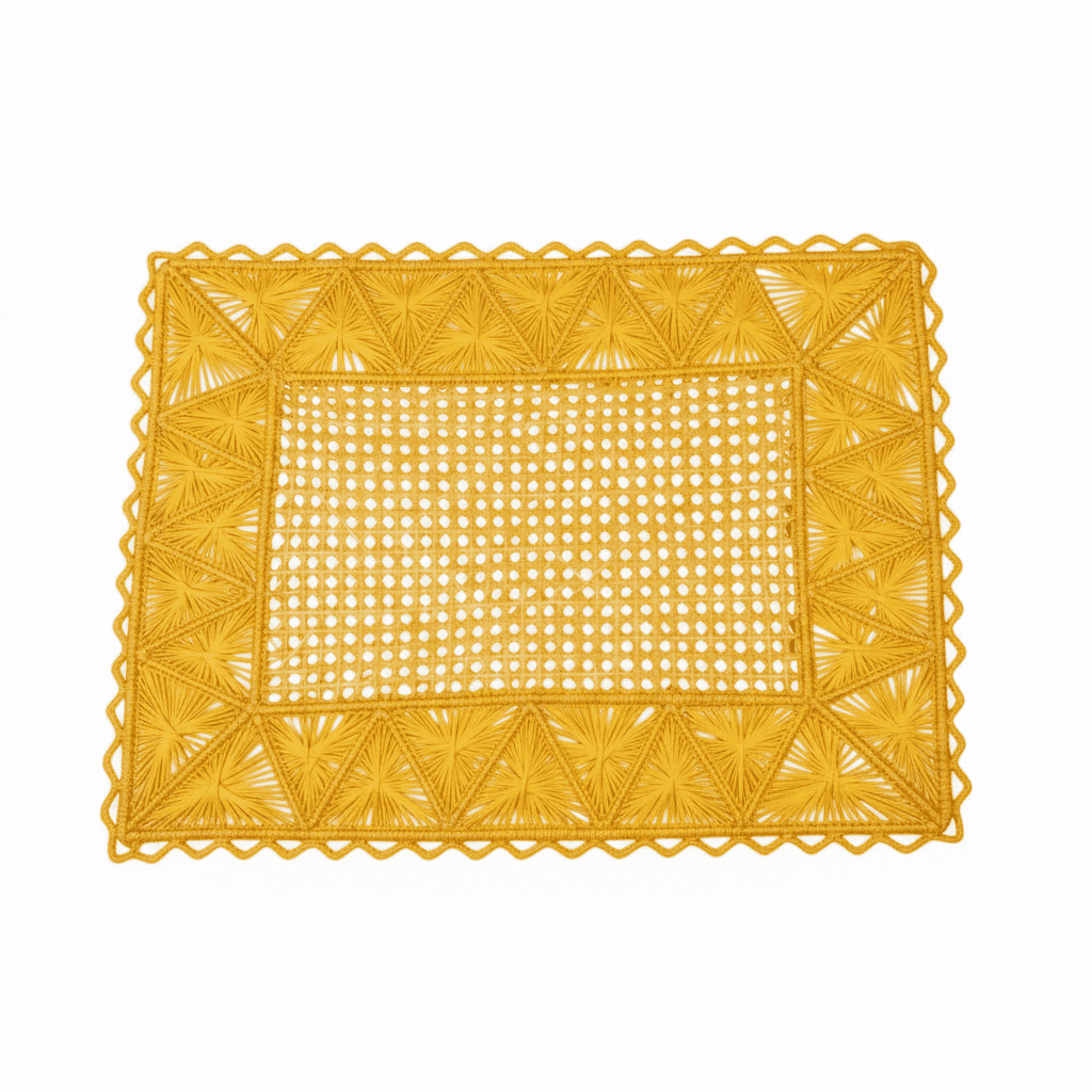 Rectangular Pyramid Handwoven Iraca Placemat — Placemats, [material], MacondoForever