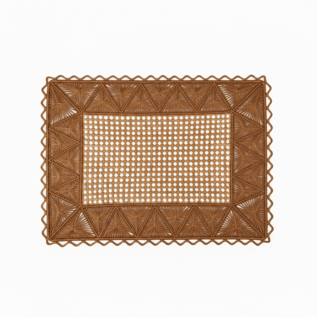Rectangular Pyramid Handwoven Iraca Placemat — Placemats, [material], MacondoForever