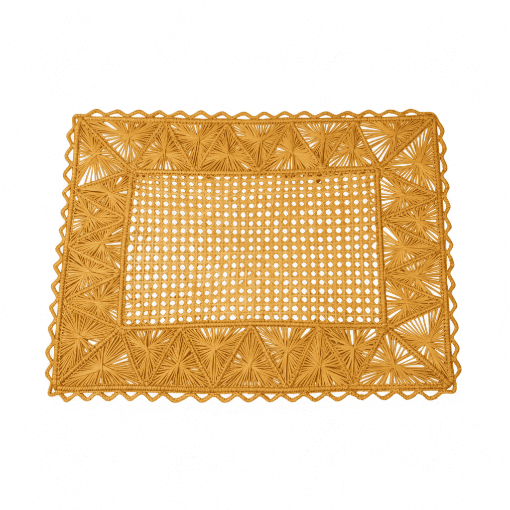 Rectangular Pyramid Handwoven Iraca Placemat — Placemats, [material], MacondoForever