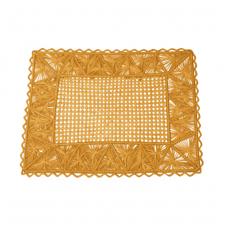 Rectangular Pyramid Handwoven Iraca Placemat — Placemats, [material], MacondoForever