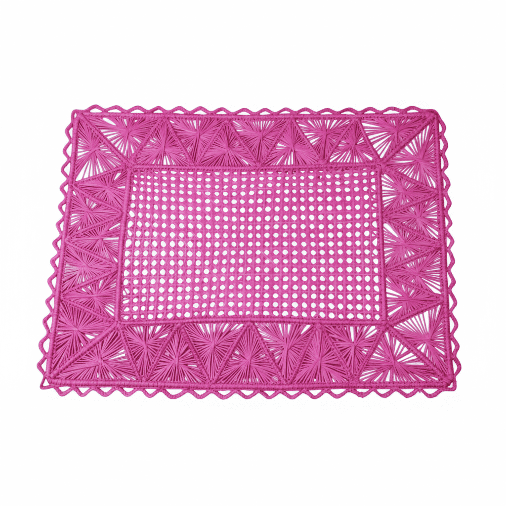 Rectangular Pyramid Handwoven Iraca Placemat — Placemats, [material], MacondoForever