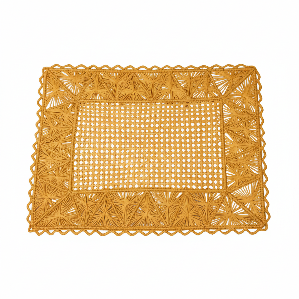 Rectangular Pyramid Handwoven Iraca Placemat