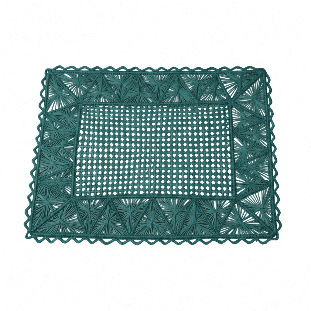 Rectangular Pyramid Handwoven Iraca Placemat — Placemats, [material], MacondoForever