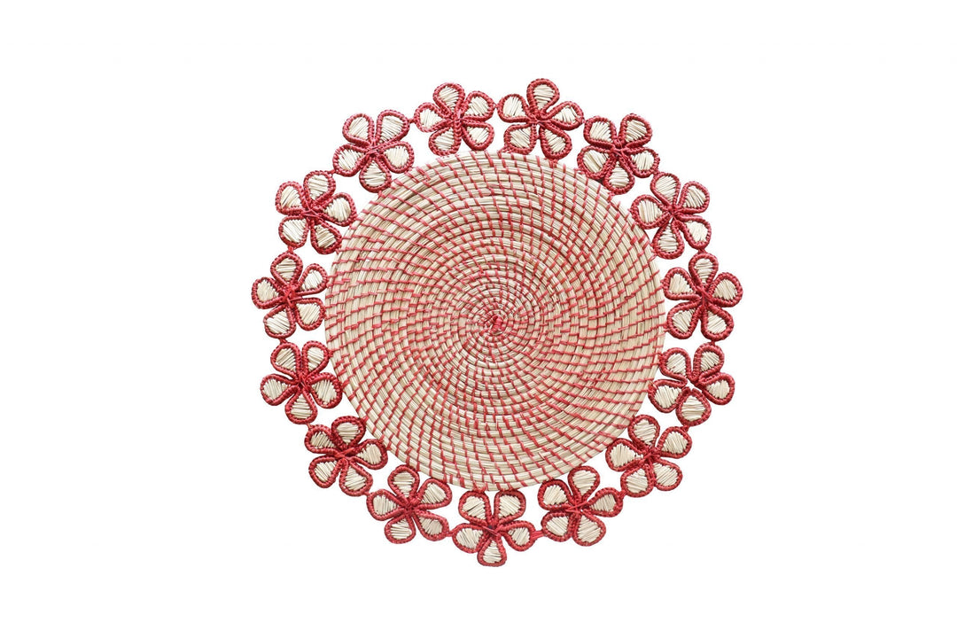 Plumeria Handwoven Iraca Placemat