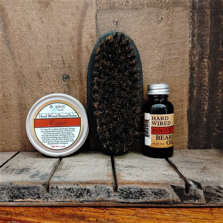 Beard-Pro Gift Set Beard Oil, Balm, & Brush — beard gift set, [material], Soaplicity