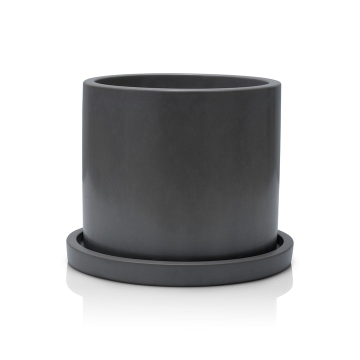 Concrete Round Planter: Charcoal