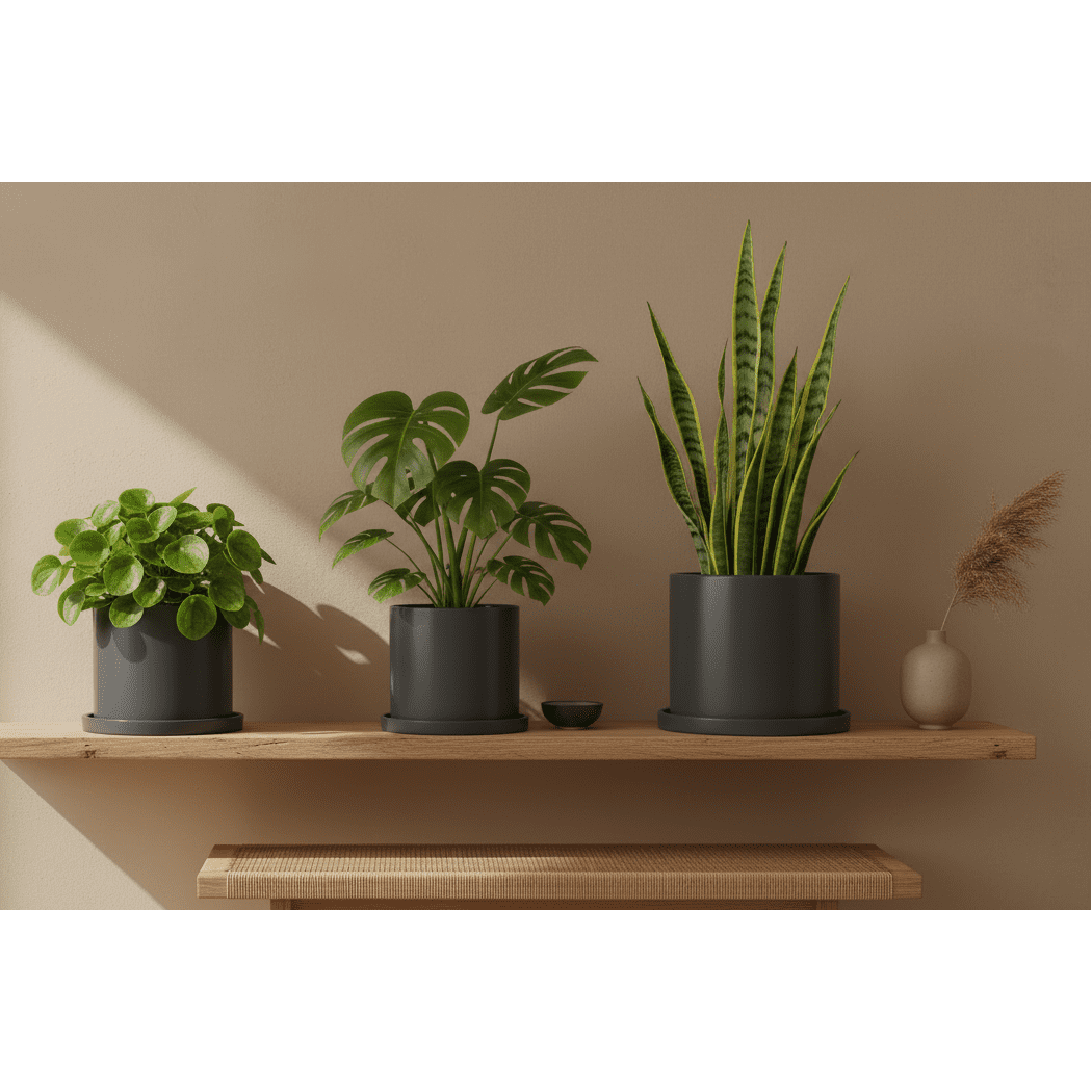 Concrete Round Planter: Charcoal — Pots & Planters, [material], Port Living Co.