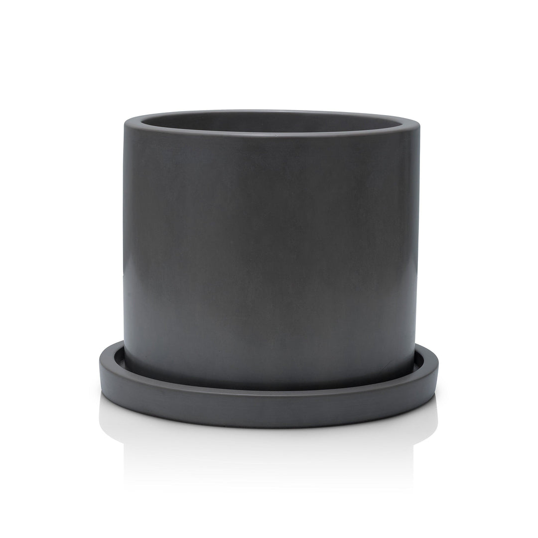 Concrete Round Planter: Charcoal — Pots & Planters, [material], Port Living Co.