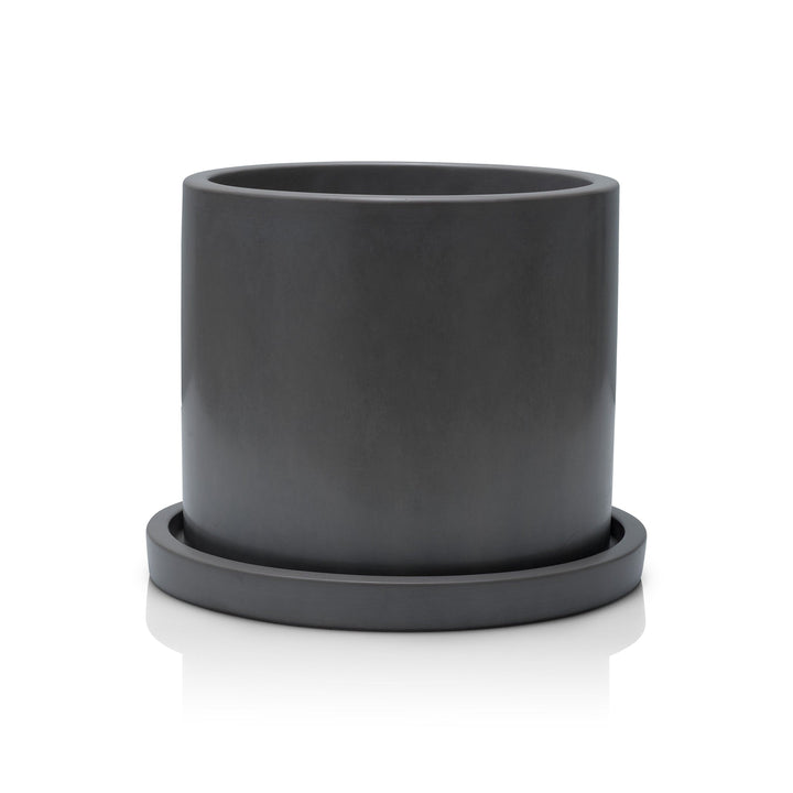 Concrete Round Planter: Charcoal — Pots & Planters, [material], Port Living Co.