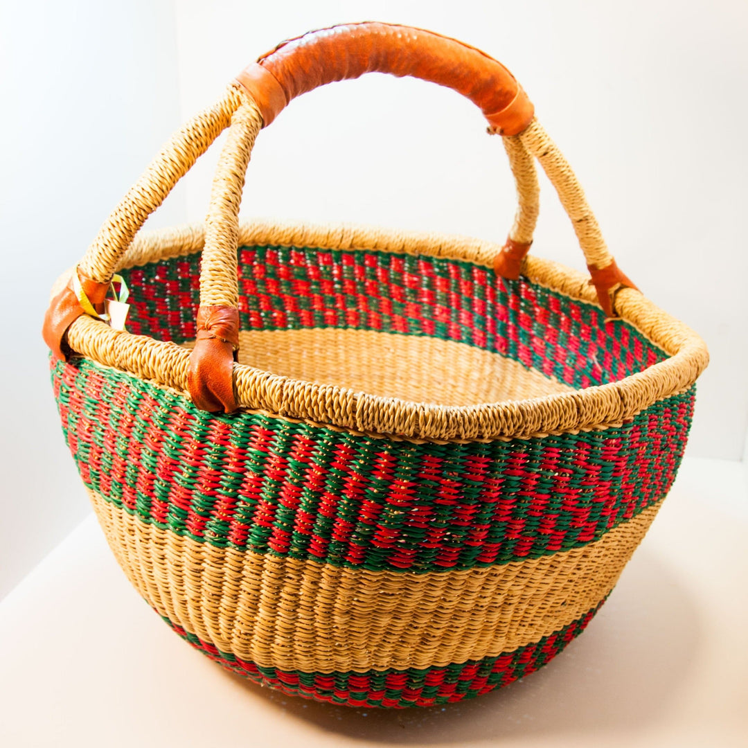 Handwoven Ghanaian Basket Shopper
