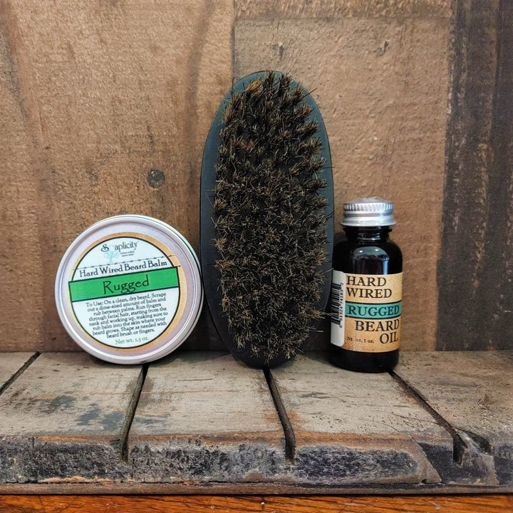 Beard-Pro Gift Set Beard Oil, Balm, & Brush — beard gift set, [material], Soaplicity