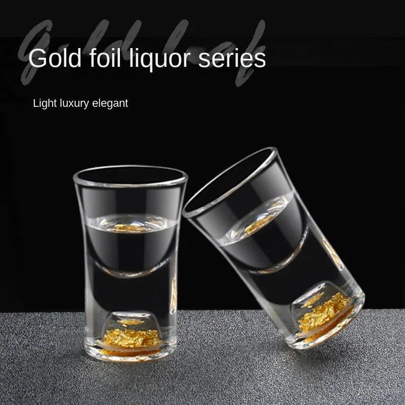 Glass Wine Set with Gold‑Foil Accents