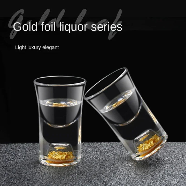 Glass Wine Set with Gold‑Foil Accents