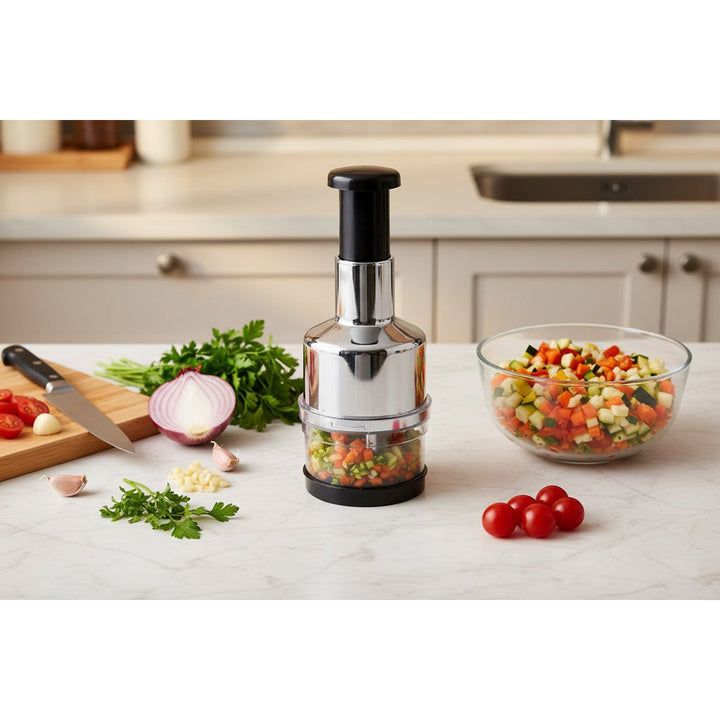 Stainless Steel Hand-Press Veggie Cutter