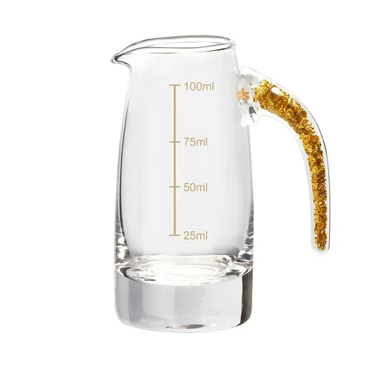 Glass Wine Set with Gold‑Foil Accents