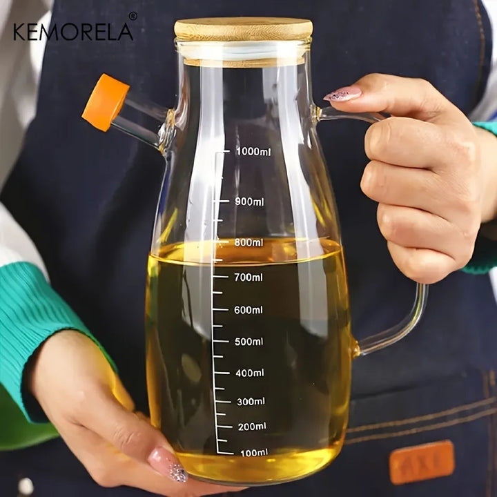 Modern Glass Olive Oil Bottle – Leak‑Proof for Cooking & BBQ