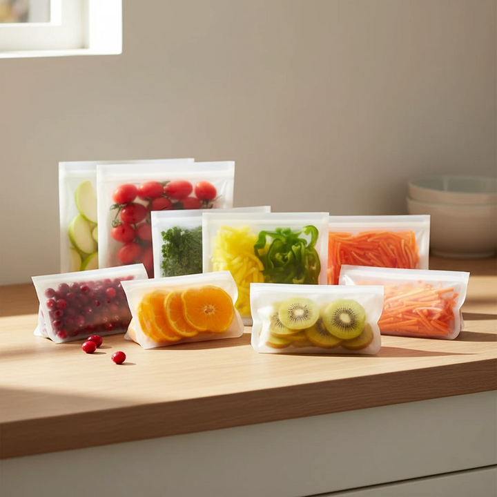 Reusable Silicone Food Storage Bags – Leakproof Zip Containers