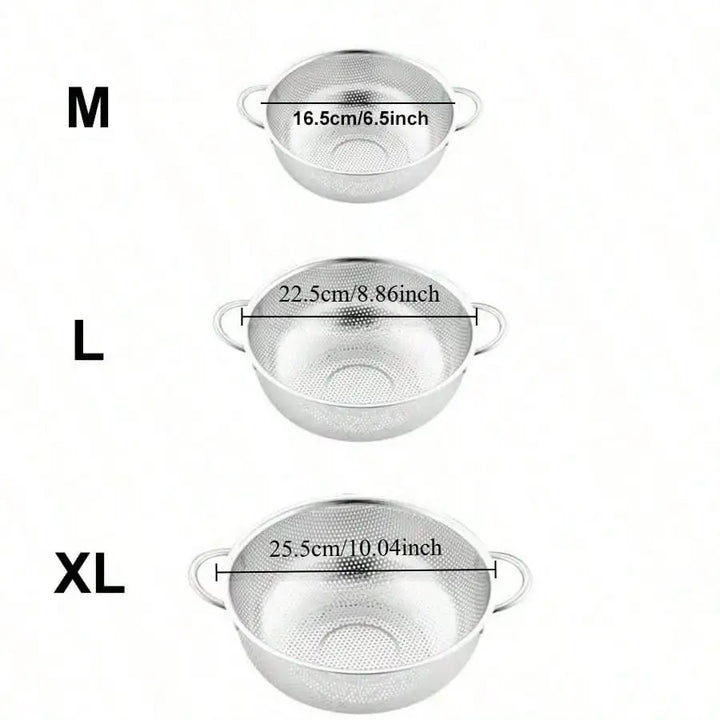 Stainless steel drain basket, vegetable washing basket, perforated basket, rice washing basket, sieve and filter water