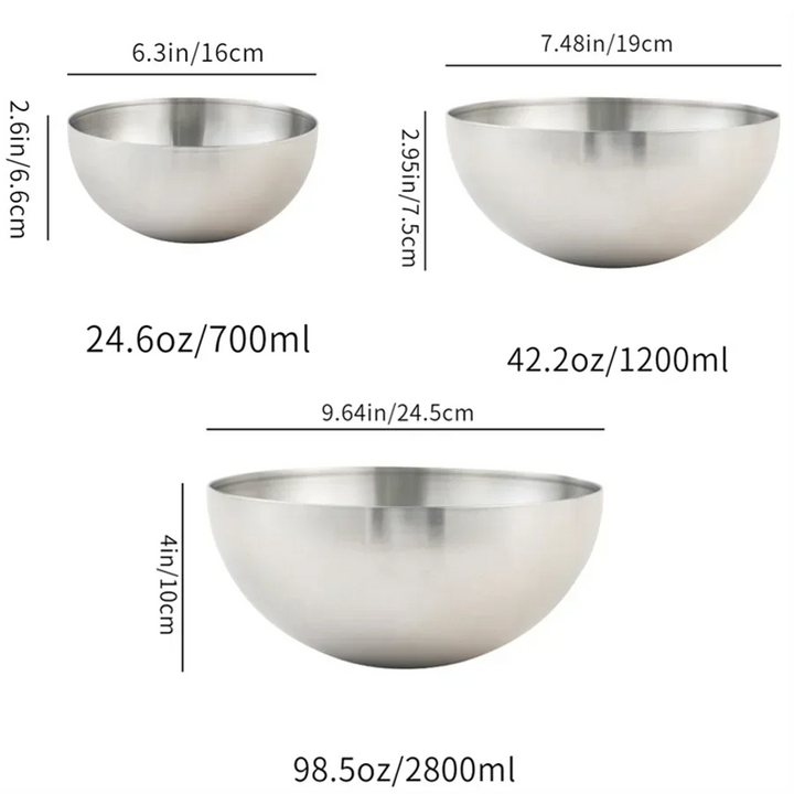 Korean stainless steel fruit and vegetable salad bowl with rice bowl, cold noodle bowl, instant noodle bowl, cold mixing bowl
