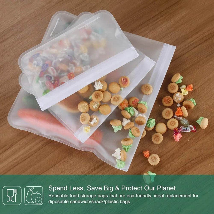 Silicone Food Storage Containers – Stand-Up Zip-Shut Bags