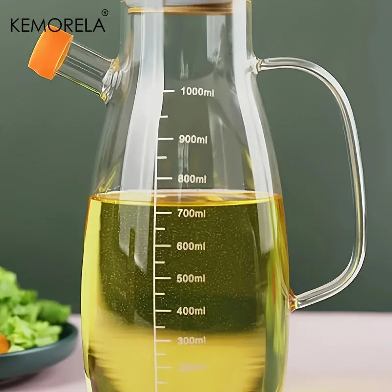 Modern Glass Olive Oil Bottle – Leak‑Proof for Cooking & BBQ