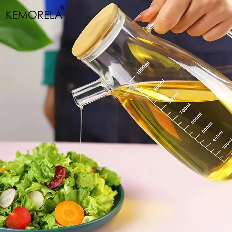 Modern Glass Olive Oil Bottle – Leak‑Proof for Cooking & BBQ