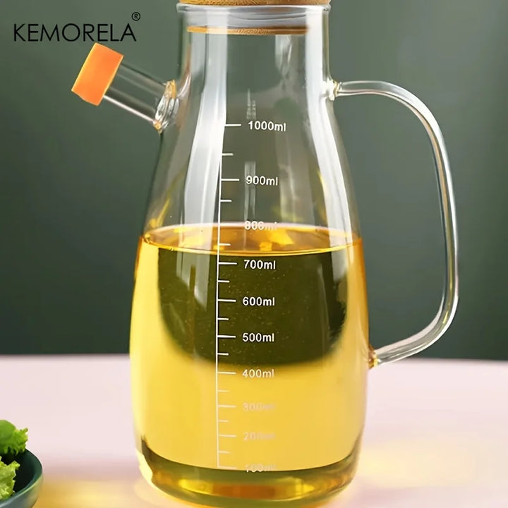 Modern Glass Olive Oil Bottle – Leak‑Proof for Cooking & BBQ
