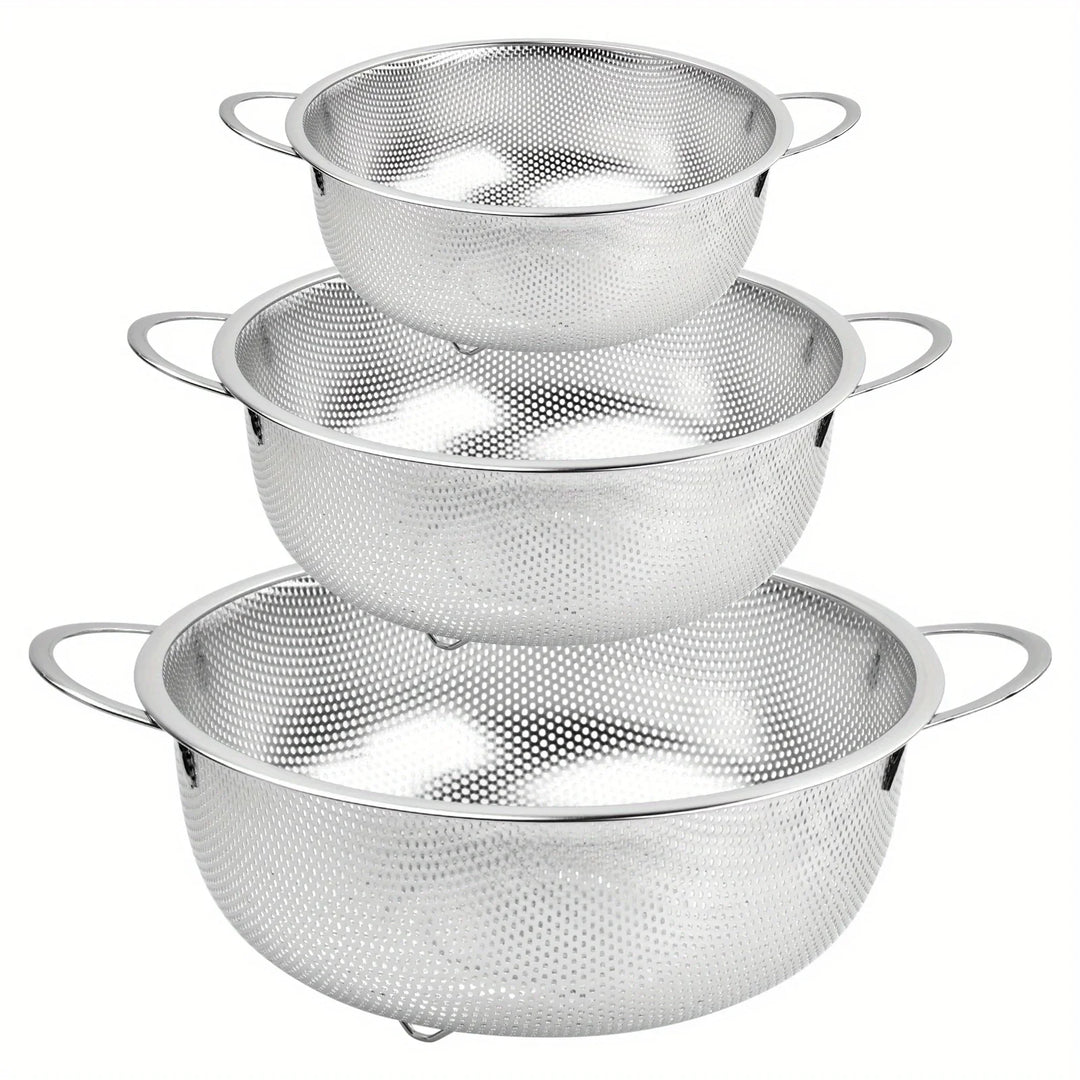 Stainless steel drain basket, vegetable washing basket, perforated basket, rice washing basket, sieve and filter water