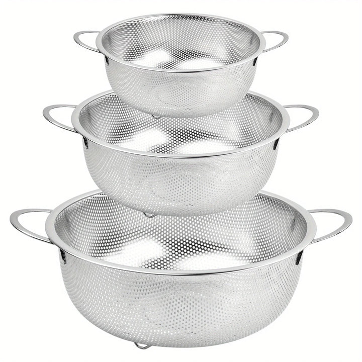 Stainless steel drain basket, vegetable washing basket, perforated basket, rice washing basket, sieve and filter water
