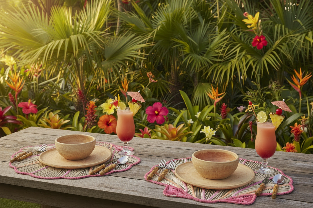 Ocean Blossom Handwoven Iraca Placemat