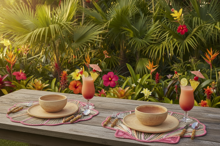 Ocean Blossom Handwoven Iraca Placemat