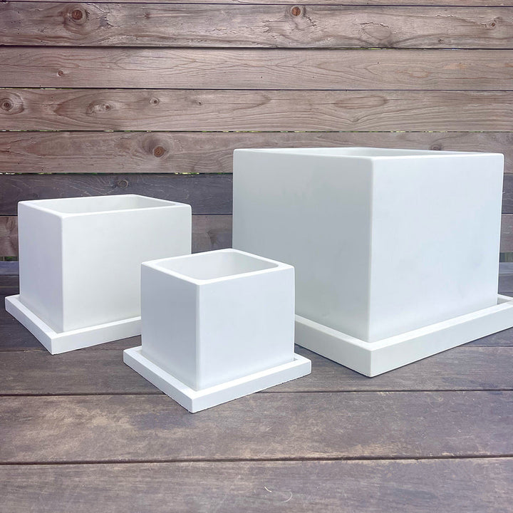 Concrete Square Planter: Charcoal