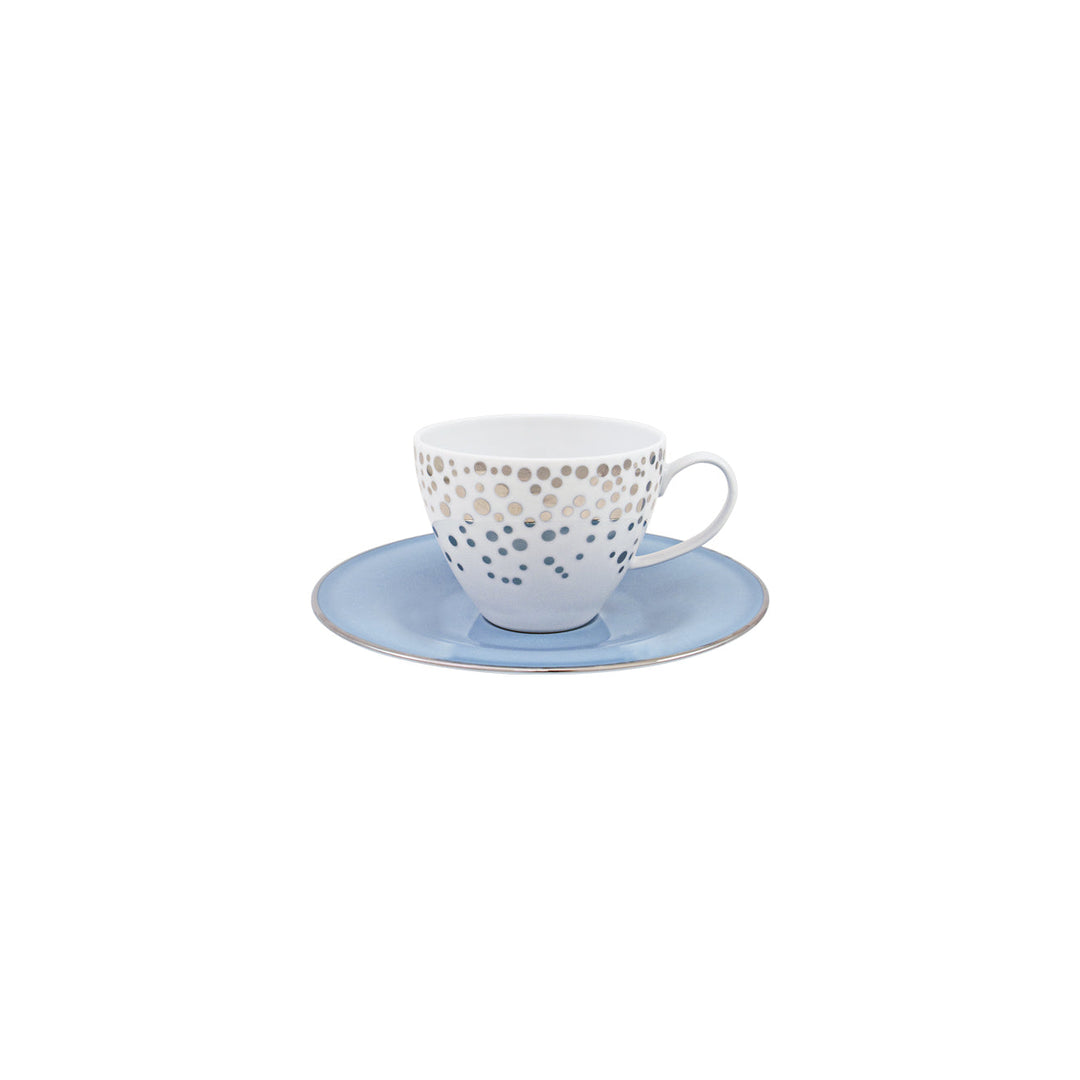 Silver Rain Tea Cup + Saucer (Set of 2)