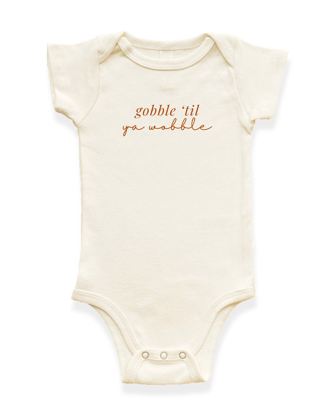 Organic baby bodysuit in cream with &