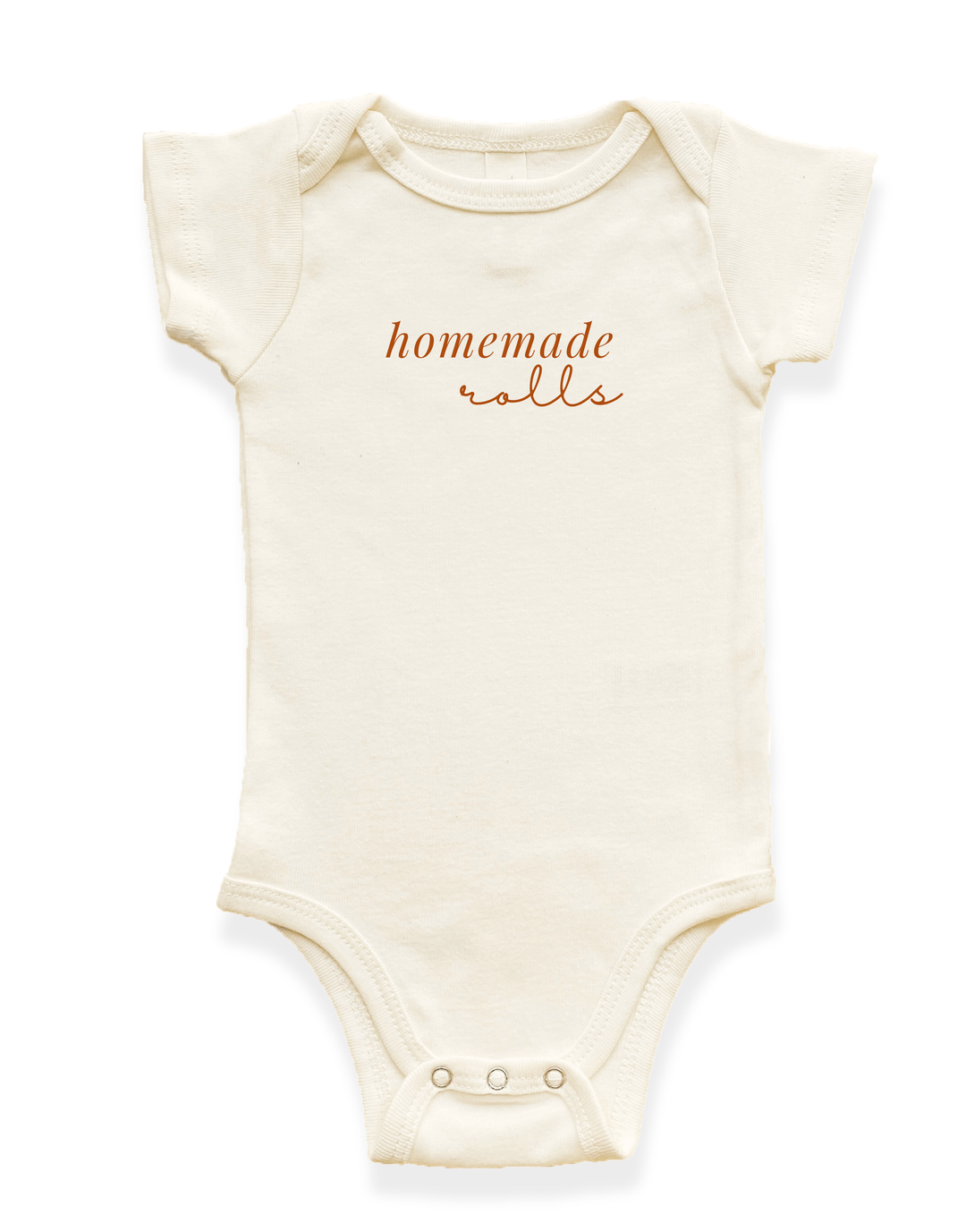 Organic baby bodysuit in cream with &