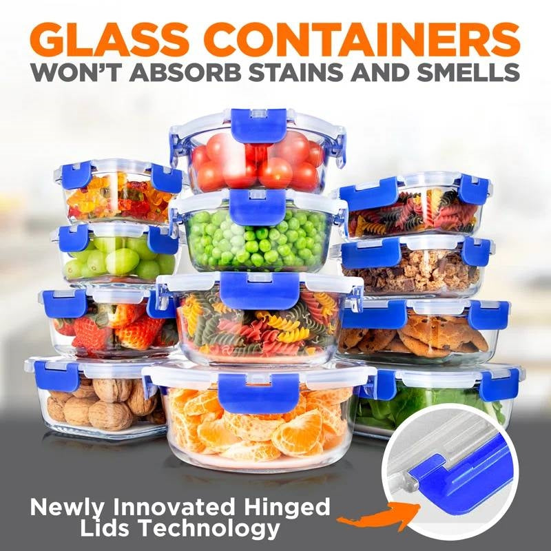 Glass Food Storage Container Set (24‑Piece)
