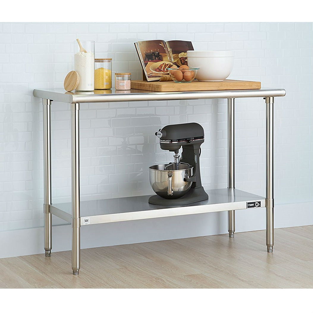 NSF-certified Stainless Steel Prep Table with Bottom Shelf
