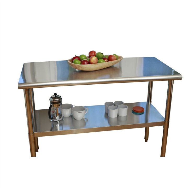 NSF-certified Stainless Steel Prep Table with Bottom Shelf