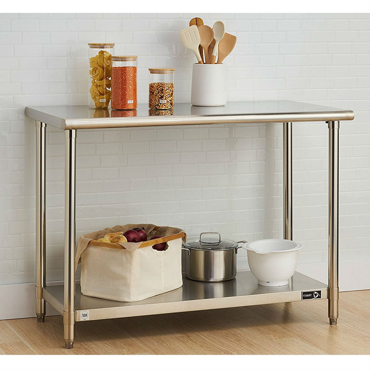NSF-certified Stainless Steel Prep Table with Bottom Shelf