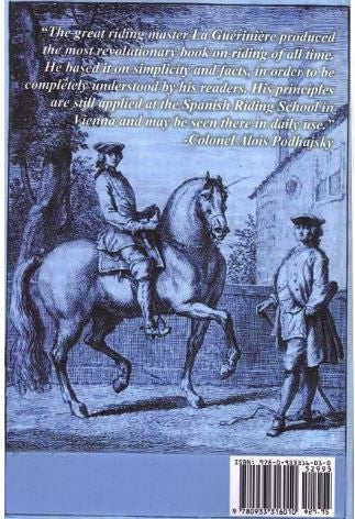 Back cover of equestrian training book with riders on horseback and a barcode