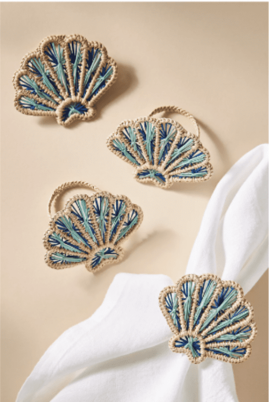 Shell Handwoven Iraca Napkin Rings — Napkin Ring, [material], MacondoForever